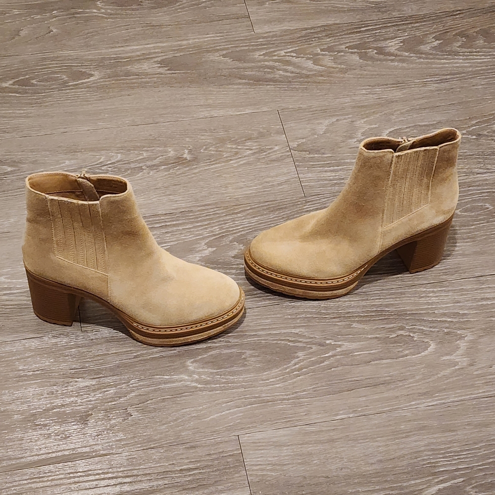 Steve Madden Sand Suede Block Heel Ankle Boots, 9 1/2 - Picture 5 of 10